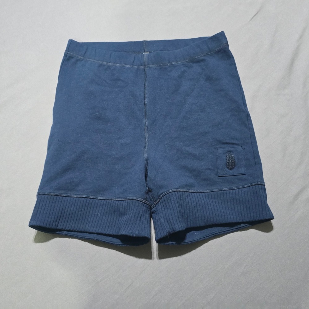 Free People Movement Shorts Women Large Blue Ribbed Hem Cotton Blend biker